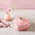 Le Creuset Cast Iron Classic Heart Casserole with StainleStainless Steel Steel Heart Knob 20cm Shell PinkShell Pink image number 7
